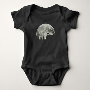 Border Collie silhouette on Mountain Halloween Dog Romper