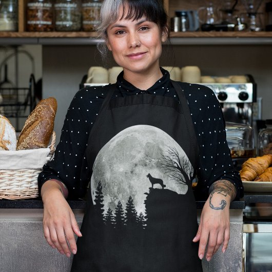 Border Collie silhouette on Mountain Halloween Dog Schort