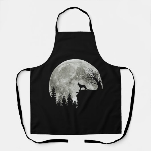 Border Collie silhouette on Mountain Halloween Dog Schort (Voorkant)