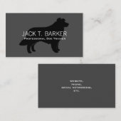 Border Collie Silhouette Zwart op Grijs Visitekaartje (Voorkant / Achterkant)