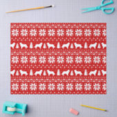 Border Collie Silhouetten Kerstpatroon Tissuepapier (Craft)