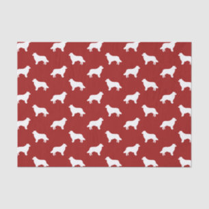 Border Collie Silhouetten Patroon Rood Tissuepapier