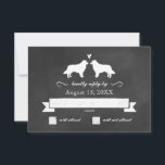 Border Collie Silhouetten Trouwantwoord RSVP<br><div class="desc">Border Collies Wedding RSVP correspondeert met Border Collie Silhouetten Chalkboard Style Wedding Save the Date.</div>