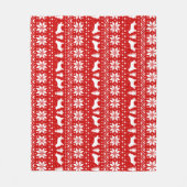 Border Collie Silhouettes Dogs-kerstpatroon Fleece Deken (Voorkant)