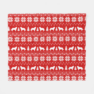 Border Collie Silhouettes Dogs-kerstpatroon Fleece Deken