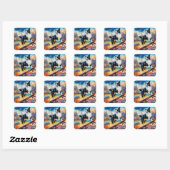 Border Collie Skateboarden Vierkante Sticker (Vel)