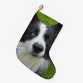 Border Collie Small Kerststop Kleine Kerstsok (Voorkant (Hangend))