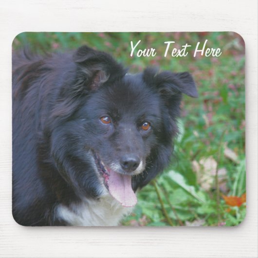 Border Collie Smiling Cut Dog Mousepad Muismat (Voorkant)