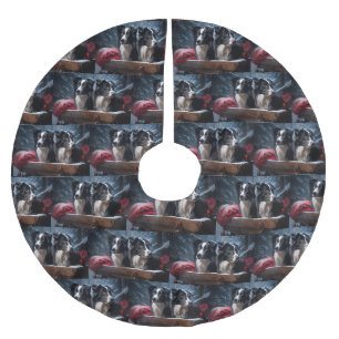 Border Collie Sneeuw Slede Kerst Decoratie Kerstboom Rok