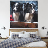 Border Collie Sneeuw slee Christmas decoratie (Insitu (Slaapkamer))