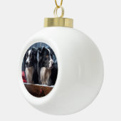 Border Collie Sneeuw slee Kerstmis decoratie  (Rechts)