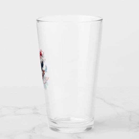 Border Collie Snowboarder Glas (Links)