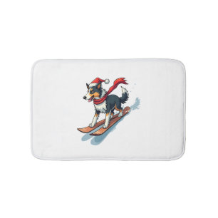 Border Collie Snowboarder hond Badmat