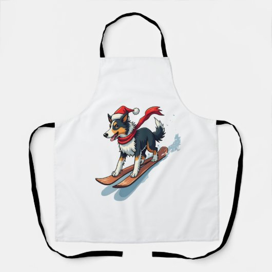 Border Collie Snowboarder hond Schort (Voorkant)