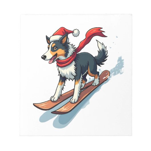 Border Collie Snowboarder Notitieblok (Voorkant)