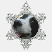 Border Collie Snowflake Ornament (Voorkant)