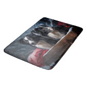 Border Collie Snowy Sleigh Kerst Decor Badmat (Gekanteld)