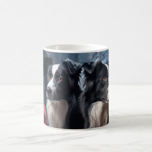 Border Collie Snowy Sleigh Kerst Decor Koffiemok