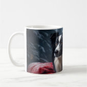 Border Collie Snowy Sleigh Kerst Decor Koffiemok (Links)