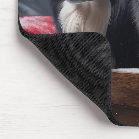 Border Collie Snowy Sleigh Kerst Decor Muismat (Hoek)