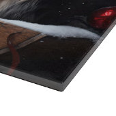 Border Collie Snowy Sleigh Kerst Decor Snijplank (Hoek)