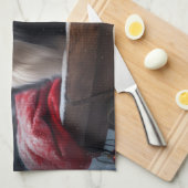 Border Collie Snowy Sleigh Kerst Decor Theedoek (Quarter Fold)