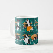 Border Collie speelt met schapen Koffiemok (Voorkant links)