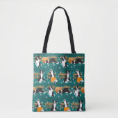 Border Collie speelt met schapen Tote Bag (Voorkant)