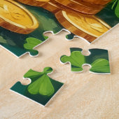 Border Collie St. Patrick's Day Geluks Hond Legpuzzel (Zijkant)
