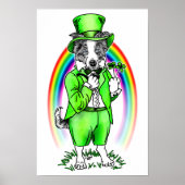 Border Collie St Patrick's Day Poster (Voorkant)