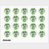 Border Collie St Patrick's Day Ronde Sticker (Vel)