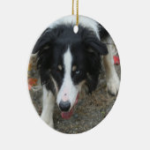 Border Collie Stare Dog Keramisch Ornament (Rechts)