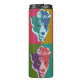 Border Collie Stare Pop Art Thermosbeker (Achterkant)