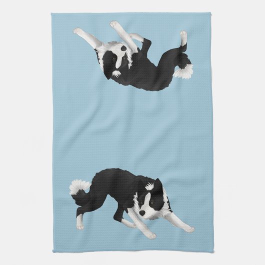 Border Collie Stare Theedoek (Verticaal)