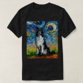 Border Collie Sterrennacht Impressionist Dog Art b T-shirt (Design voorkant)