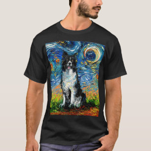 Border Collie Sterrennacht Impressionist Dog Art b T-shirt