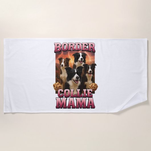 Border Collie Strandlaken (Voorkant)