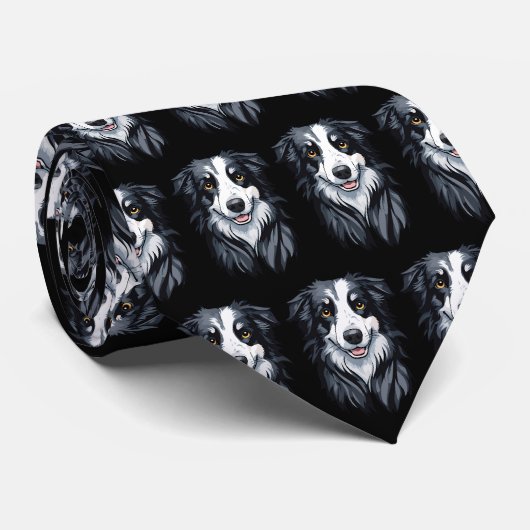 Border Collie Stropdas (Opgerold)