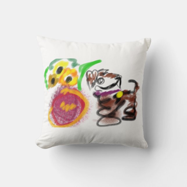 Border Collie sunflowers  Kussen (Voorkant)