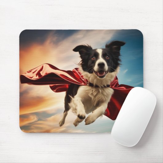 Border Collie Superhero Mousepad Muismat (Met muis)