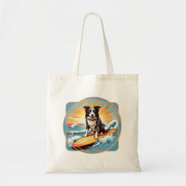 Border Collie Surfende Hond Tote Bag