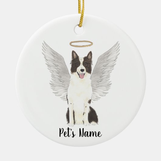 Border Collie Sympathie Herdenking Keramisch Ornament (Voorkant)