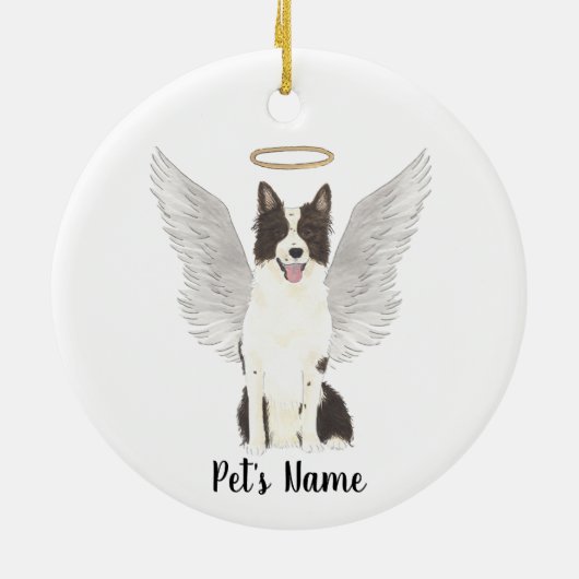 Border Collie Sympathie Herdenking  Keramisch Ornament (Achterkant)