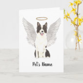 Border Collie Sympathy Memorial Kaart (Gele Bloem)