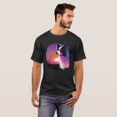 Border Collie Synthwave 80s Retrowave Aesthetic T-shirt (Voorkant volledig)