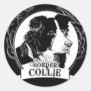 Border Collie T-shirt Ronde Sticker