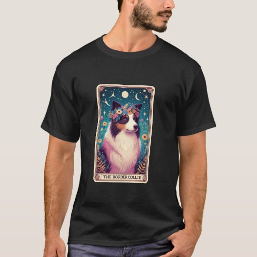 Border Collie Tarotkaart T-shirt (Voorkant)