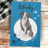 Border Collie Tekening Paw Vrolijk Kerstfeest Theedoek