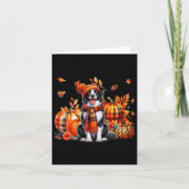 Border Collie Thanksgiving Leopard Pumpkins Herfst Kaart (Voorkant)
