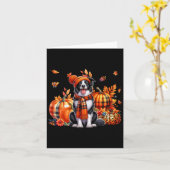 Border Collie Thanksgiving Leopard Pumpkins Herfst Kaart (Gele Bloem)